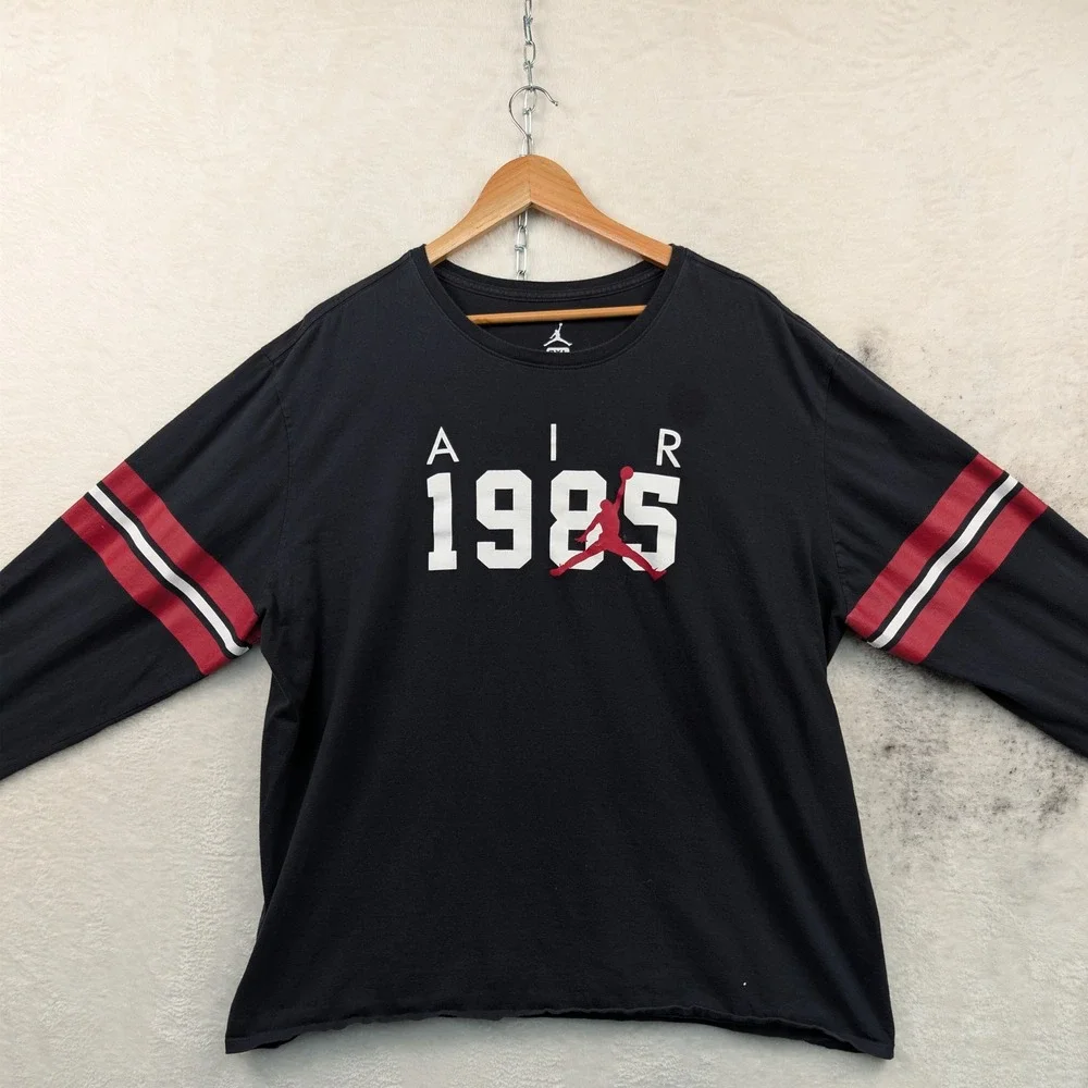 Michael Jordan T-Shirt Men's 3XL Black Air 1985 Jumpman Long Sleeve Athletic